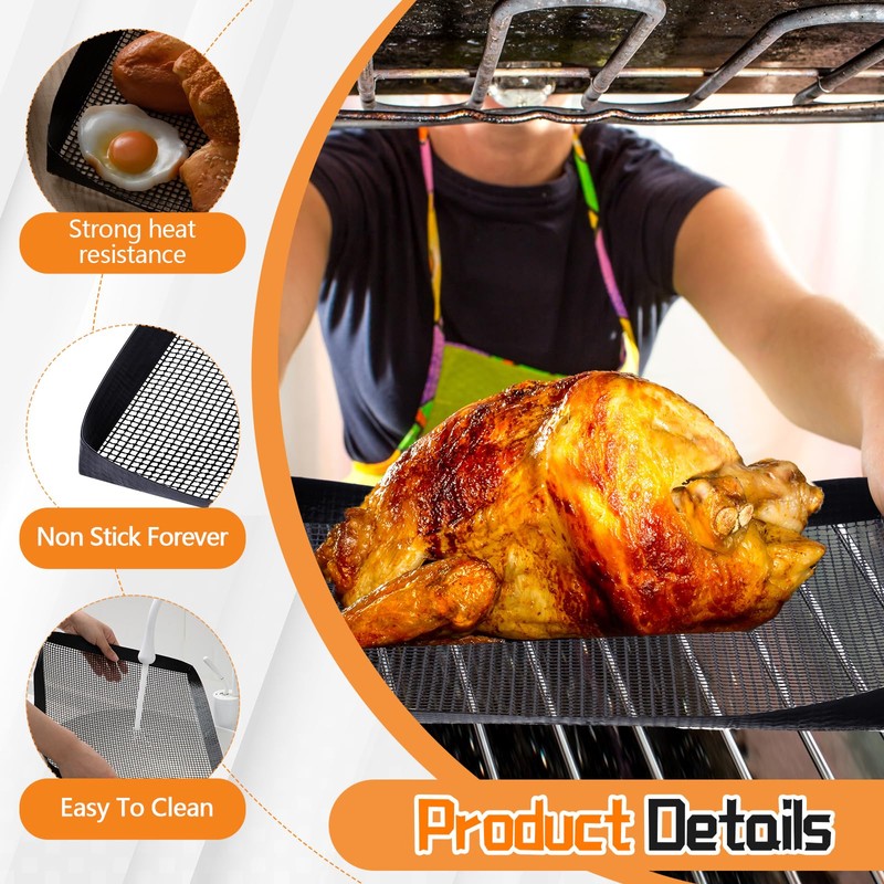 4 Pcs 11.5 x 13.5 Inch PTFE Solid Oven Basket