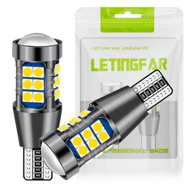 t16 LED Back Lamp, Explosive Light, White T15 LED Back Lamp, Backlight for 12V Cars, 3030 LED, 27 Rungs, Built-In Vehicle Inspection Canceller, Backlight Non-Polarity, Long Life, Pack of 2 (T15 White)