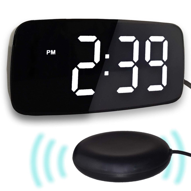 Loud Alarm Clock with Bed Shaker, Vibrating Alarm Clock for