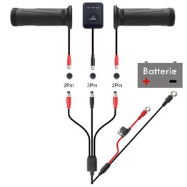 Area1 Premium Motorcycle Scooter Grip Heating Handles Easy 2 Fit 3 Heat Levels Waterproof Replacement for Original Handles 22 mm/24-25 mm