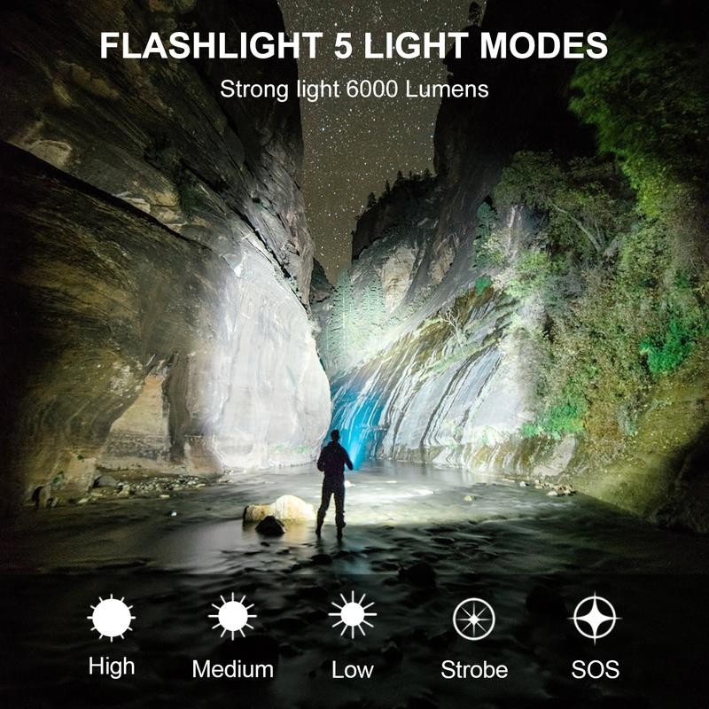 APLOS F60 Zoom Rechargeable , 6000 Lumens Super Bright LED
