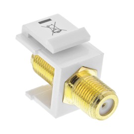 Keystone Installation Adaptor Coupling for Satellite Cable 2 x F Sockets White