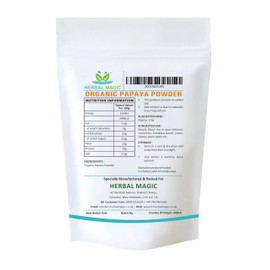 Herbal Magic's Organic Green Papaya (CARICA) Fruit Powder (Half Ripened) Give Your Smoothies That Extra Wow ! Natural Face Mask -Free from fillers-100g