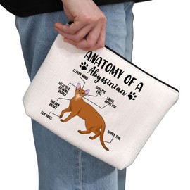 G2TUP Funny Abyssinian Gift Anatomy Of A Abyssinian Makeup Bag Abyssinian Cat Mama Cosmetic Bag Abyssinian Owner Gift (A Abyssinian MB)