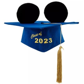 WDW Theme Parks Mickey Ear Hat Graduation Cap Class of 2023 Classic Mortarboard Blue