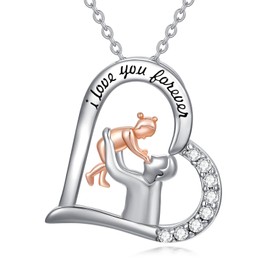 Flpruy Animal Necklace 925 Sterling Silver, Cute Animal Necklace Jewellery, Birthday Gifts Women Girls Ladies, Sterling Silver, Cubic Zirconia