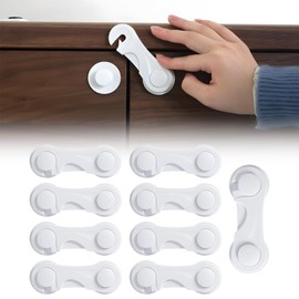 Cupboard Locks for Children, Regerly 10 Pcs Cabinet Locks for Babies and Child Safety Plastic Cupboard Lock Child Wardrobe Plastic Lock for Protecting Kids Toddlers and Infants