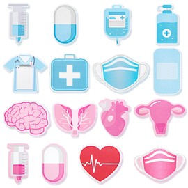 16 Pads Mini Funny Nurse Sticky Notes Medical Themed Sticky Notes Cute Nurse notepads Memo Pads for School Students Doctor Nurse Supplies (Blue and Pink)