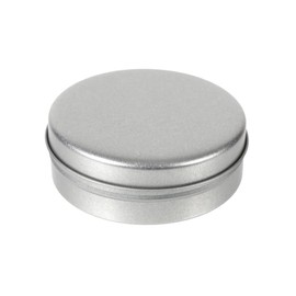 Craft Parts Shop Tin Can Case Container Round Pill Case Small Tin Can Steel Can Made in Japan 1 Piece (Silver, L)