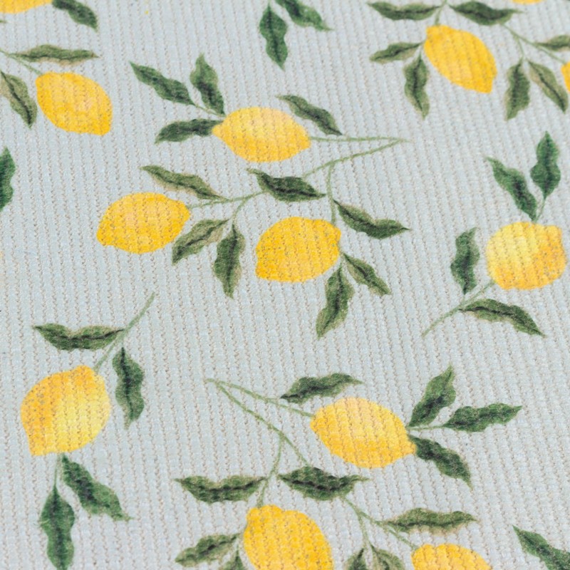 furn. Lemons Table Runner – Washable Striped Mediterranean Fruits Quick