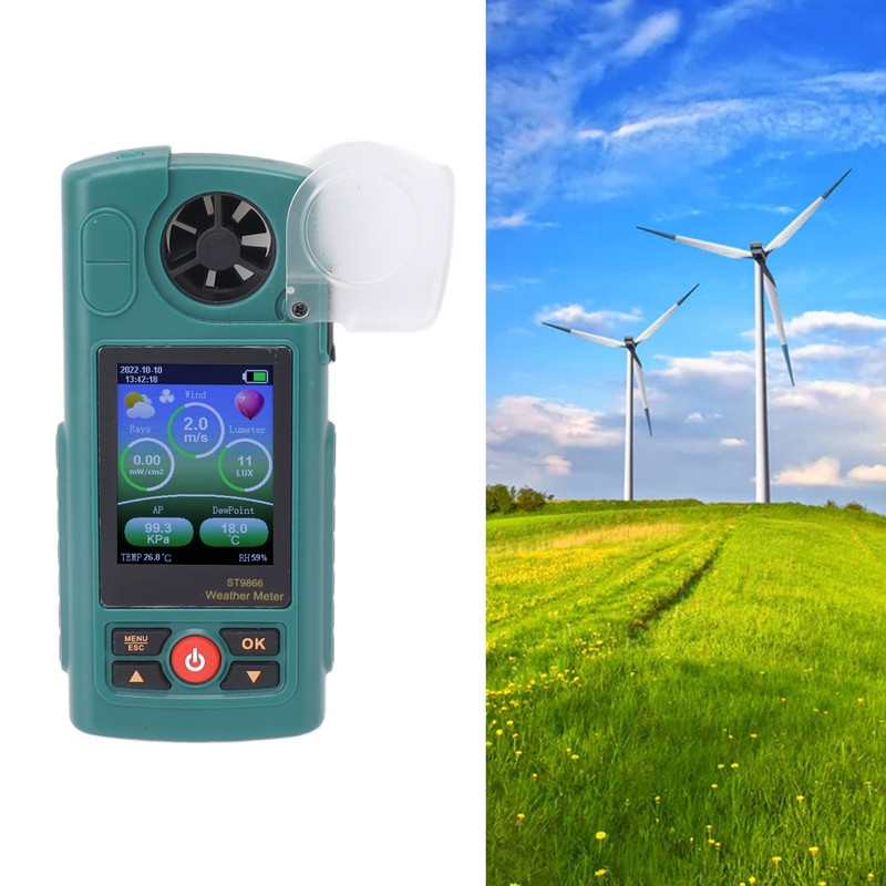 Weather Meter Handheld Air Flow Velocity Tester Digital Wind Speed