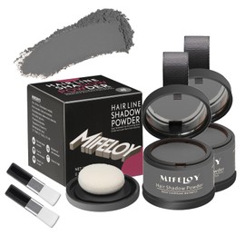 MIFELOY 2 Set Root Cover Up Powder, Gray, Touch Up Hair Color for Grey, Instantly Coverage Dye for Thinning Grays Hairline, Roots Concealer for Beard Line Eyebrow, Shadow Conceals Hair Loss