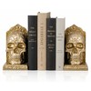7 Inch Gold Skull Decorative Bookends Pair
