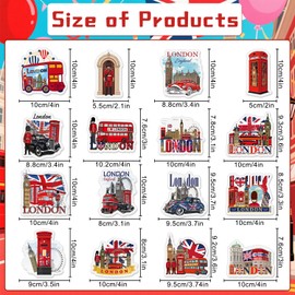 London Souvenir Gifts Fridge Magnets - Luvart 16 Pcs British Construction Refrigerator Locker Magnetic United Kingdom Tower Bridge Fridge Magnets Stickers for Home Kitchen Office Traveler Tourist