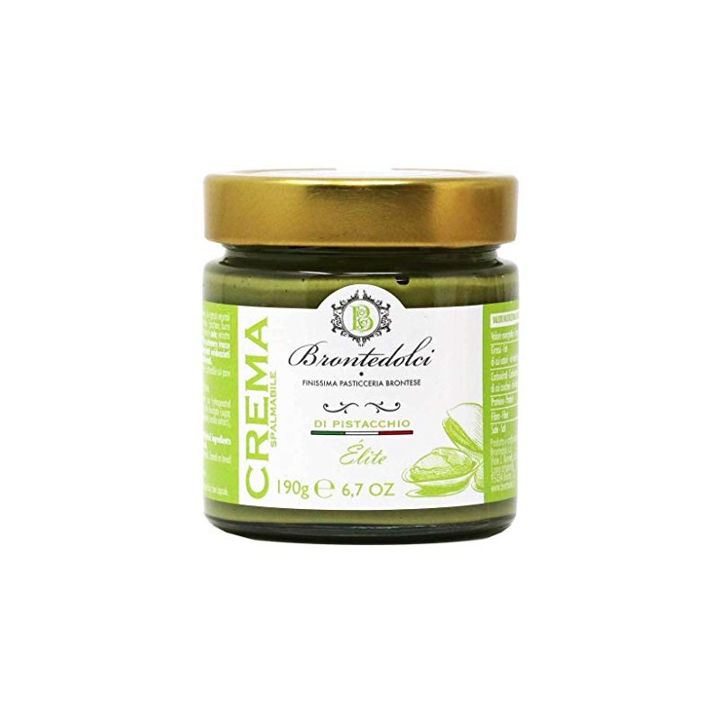 Brontedolci - Italian Pistachio Cream "Elite" Nut Spread, 190g Jar