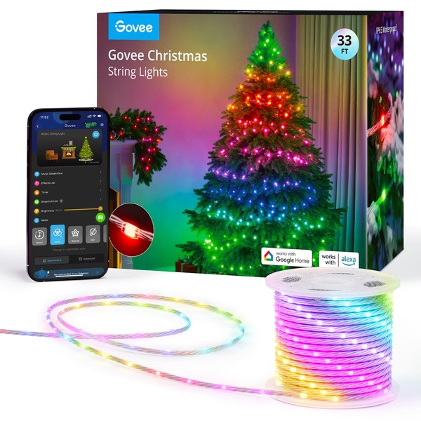 Govee Christmas Lights, Smart RGBIC Christmas Tree Lights, 99+ Holiday