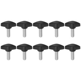 QUARKZMAN 10pcs T Wing Knobs Thumb Screws M8x20mm Standard Male Thread Plastic T Knobs Handles Hand Clamp Knobs Handle Thumb Screw Black