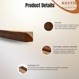 Exotic Wood Zone Cocobolo Raw Lumber Turning Blanks (2-Pack) - Kiln-Dried Exotic Hardwood for Eco-Friendly Woodturning, Wood Lathe, and DIY Projects (1-1/2" x 1-1/2" x 6")