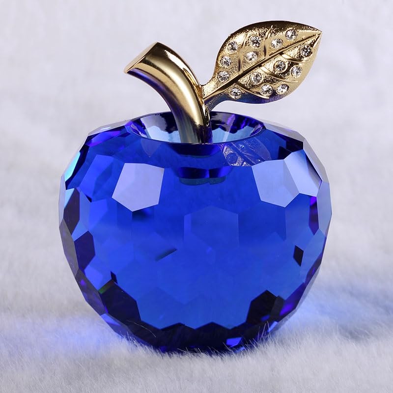 DOJOZ Crystal Apple Paperweight Craft Decoration Table top Ornament Statue