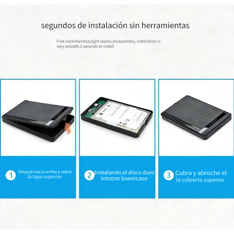 Jeeyee Carcasa De Disco Duro Caja Case Externo Portátil Usb