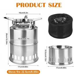 Tabletop Fire Pit 10.2 x 6.7 in, Smokeless Firepit Fireplaces Outdoor Camping Stove Stainless Steel Removable Portable Table Top Firepit for Outside Patio Picnic Grill, Ideal for 2-3 People