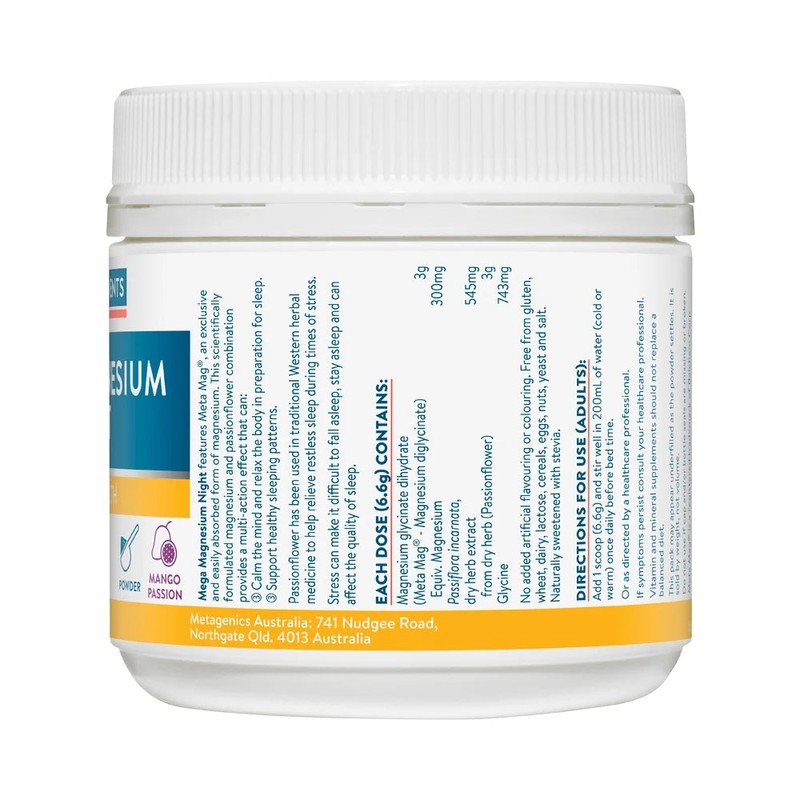 Ethical Nutrients Mega Magnesium Night Mango Passion 126g