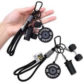 2PCS Llavero Gym Fitness, Colorido Juego de Llaveros de Fitness con Mini Pesas de Plastico, Ganchos para llaveros, Regalo para Gym Rats