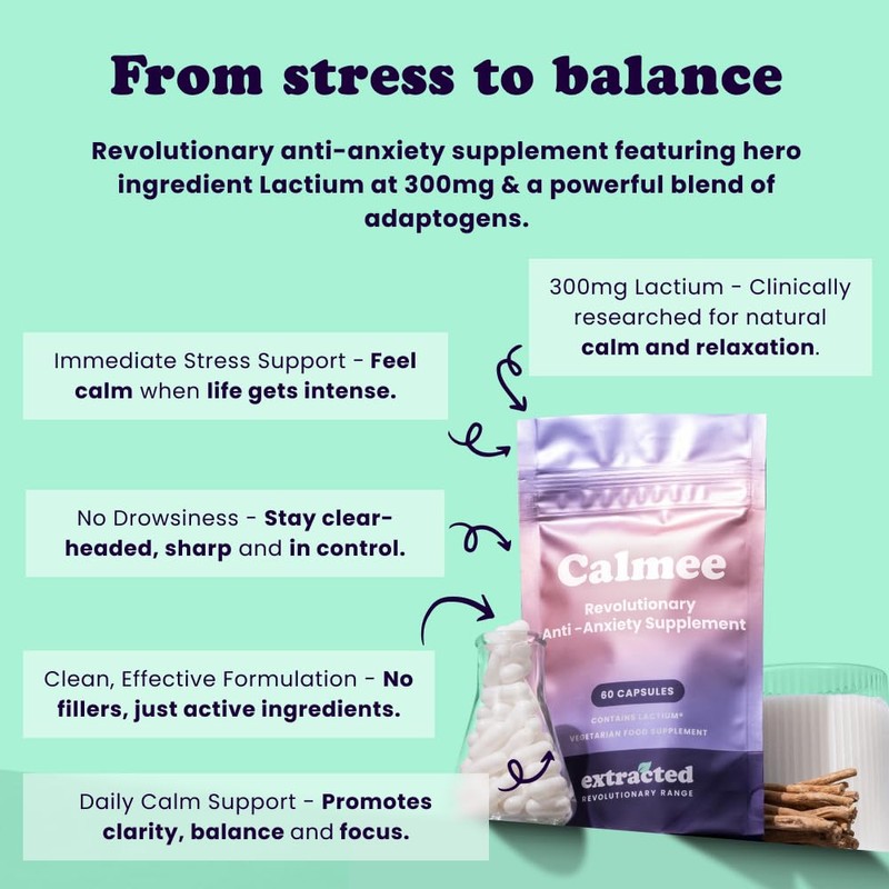 Extracted Calmee Natural Anxiety & Stress Relief Supplement - High