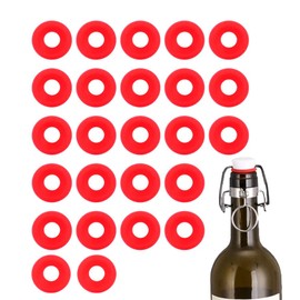 Bottle Gasket Replacement,Bottle Replacement,Silicone Gasket, 25Pcs Silicone Rubber Gaskets Washer, Red Silicone Gaskets for Swing Flip Top Bottle Home Brew Beer Bottle Seals