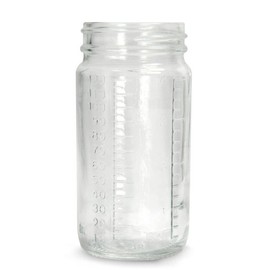 Qorpak GLA-00848 Clear Glass Graduated Medium Round Bottle Beaker with 70-400 Neck Finish, 76mm Diameter x 145mm Height, 16oz Capacity (Case of 48)