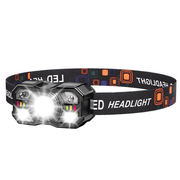 LED Headlamp Rechargeable with Adjustable Headband, Super Bright Lumens Continuously