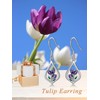 Tulip Earrings 925 Sterling Silver Flower Earrings Christmas Jewelry Gifts