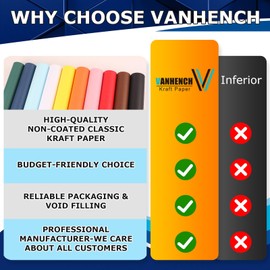 Vanhench Vanhench 17.8" x 1500" (125') Coffee Brown Wrapping Paper, Solid Color Kraft Craft Paper for Birthday Gift Wrapping Floral Bouquet Packing, for Poster Bulletin Board, School Supplies for Kids