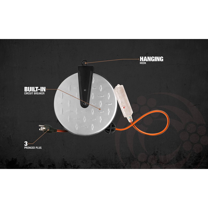 Southwire E215 Metal Extension Cord Reel with Diamond Plate -