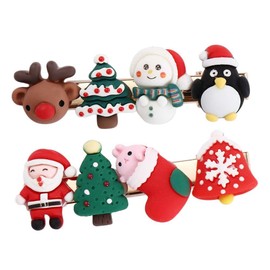 Christmas Hair Clip 2PCS Christmas Duckbill Hair Clips Cute Colorful Exquisite Santa Claus Elk Hairpin Cartoon Xmas Ornaments Xmas Hair Accessories