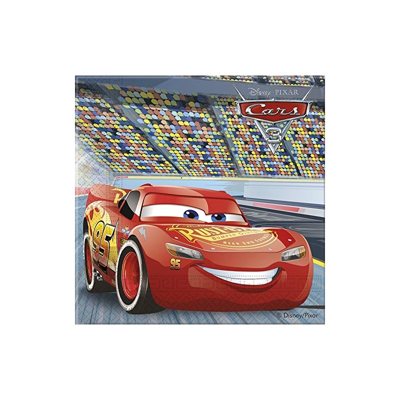 Folat 10115466 Cars 3 Napkins for Theme Party, Multi Color,