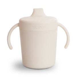 mushie mushie Trainer Sippy Cup | Made in Denmark | Leak Resistant Twist-Off Lid & Handles | Plastic |6 Months + (Ivory)