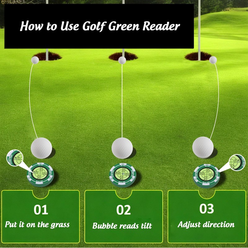 NiCola Golf Green Reader Level Ball Marker, Level Head Golf