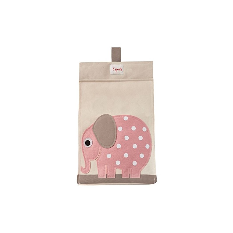 3 Sprouts Nappy Stacker, Pink Elephant