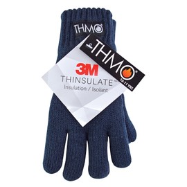 THMO Childrens Thinsulate Gloves for Winter Boys & Girls Knitted Thermal Full Finger Gloves for Kids (6-7 Years, Blue)