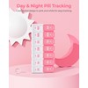 AMOOS Weekly Pill Organizer 2 Times a Day, Stylish Pill