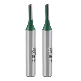 sourcing map 2 Pieces Milling Cutter 1/4 Inch Shank 1/8 Inch Cutting Diameter Single Straight Flutes Carbide for Woodworking Milling Cutter Tool Green