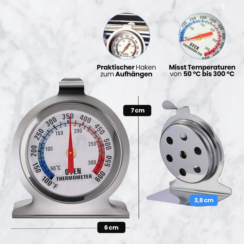 Anakel Home 300° Universal Oven Thermometer Stainless Steel Oven Temperature