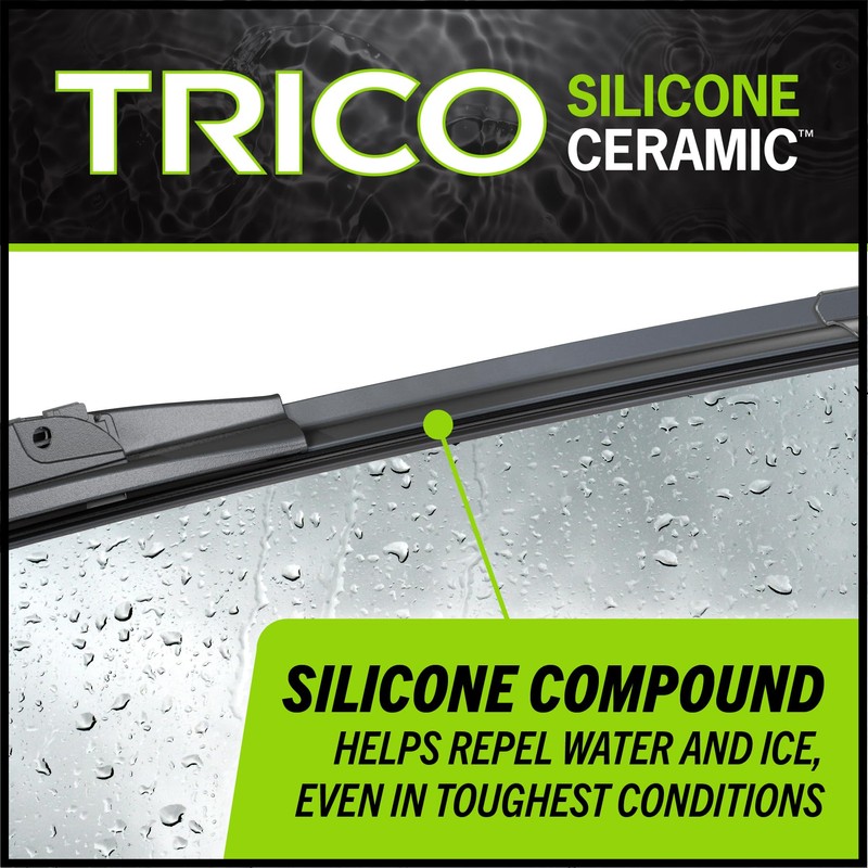 TRICO Silicone Ceramic Automotive Replacement Windshield Wiper Blade, Ceramic Coated