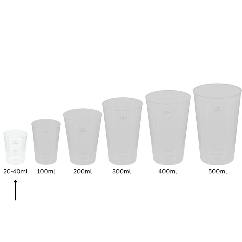 DeinPack 50 Reusable Shot Cups 2 cl / 4 cl