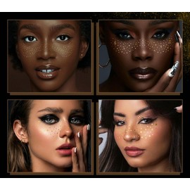 12 Blätter Heiße Gold Sommersprossen Gesicht Aufkleber Wasserdicht Karneval Musik Festival Make-Up Party Temporäre Tattoo Aufkleber