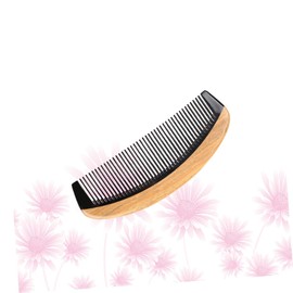 SAFIGLE Sandalwood and Horn Hair Comb with Smooth Teeth Static Massage Hairdressing Accessory for Women and Barbers Wide Tooth Design for Scalp Stimulation and Styling