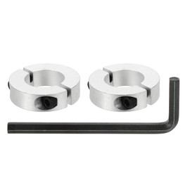 sourcing map Bore 30 mm Double Split Shaft Collar 55 mm OD 15 mm Thickness Aluminum Alloy Locking Collar Clamp Style with Set Screw & Hex Wrench for Machine Tools Industry (Silver, Pack of 2)