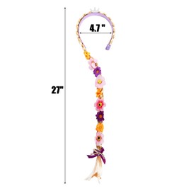 Peohud 3 PCS Princess Dress up Wigs, 27 Inches Long Braided Princess Wig Hairpiece Headband for Birthday Party