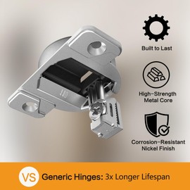 Replacement for Blum 110 Cabinet Hinges – 110° Compact 33 Screw-in Cabinet Door Hinges, 4-Pack (Blum Hinges Compatible, Mounting Plate Not Included)